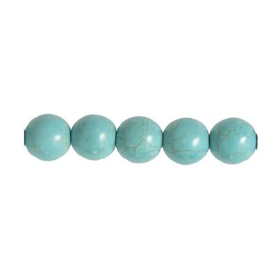 Confezione da 5 perline Howlite blu - 12 mm