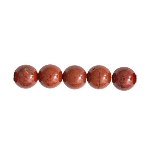Sachet de 5 perles Jaspe rouge - 12mm
