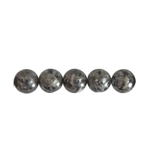Sachet de 5 perles Labradorite avec inclusions - 8mm