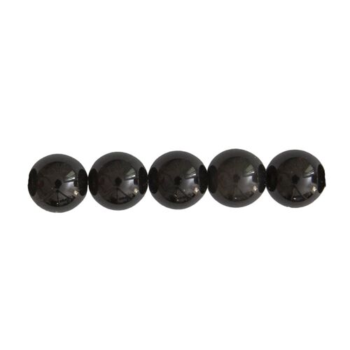Sachet de 5 perles Obsidienne noire - 12mm