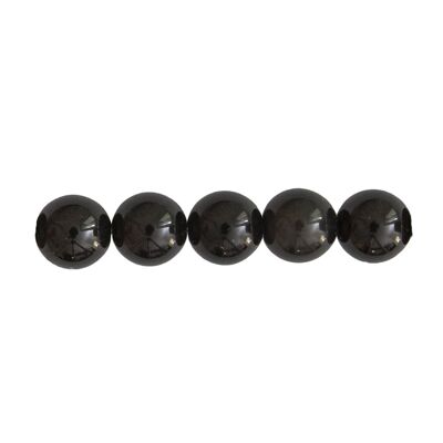 Bolsa de 5 cuentas de Obsidiana negra - 14mm