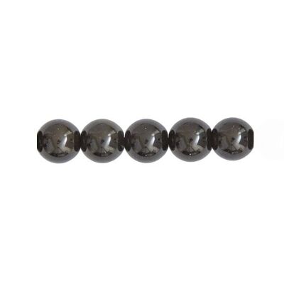 Beutel mit 5 schwarzen Obsidianperlen - 8 mm