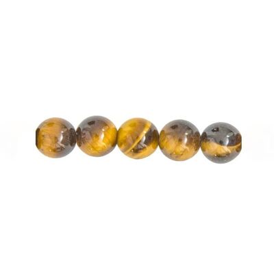 Sachet de 5 perles Oeil de tigre - 6mm