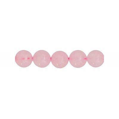 Confezione da 5 perle di quarzo rosa - 14 mm