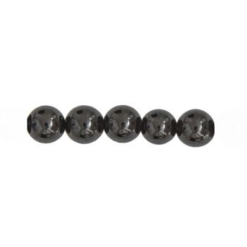 Sachet de 5 perles Tourmaline noire - 6mm