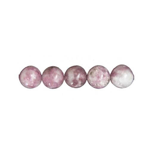 Sachet de 5 perles Tourmaline rose - 8mm