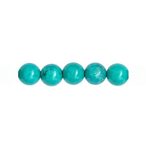 Sachet de 5 perles Turquoise stabilisée - 12mm