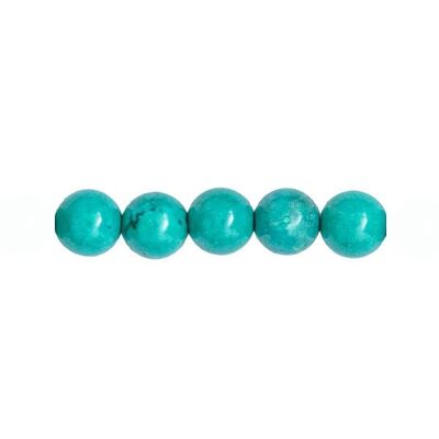 Sachet de 5 perles Turquoise stabilisée - 12mm