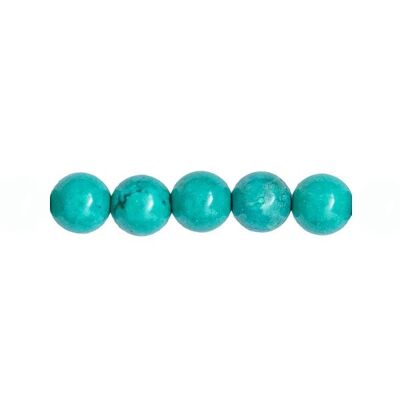 Sachet de 5 perles Turquoise stabilisée - 6mm