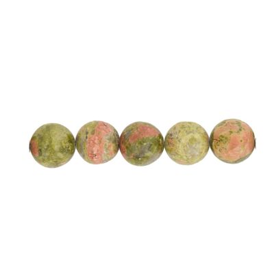 Bag of 5 Unakite beads - 12mm