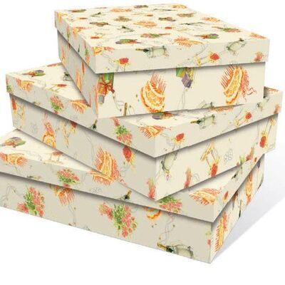 Set di 3 Scatoline Torte rettangolari