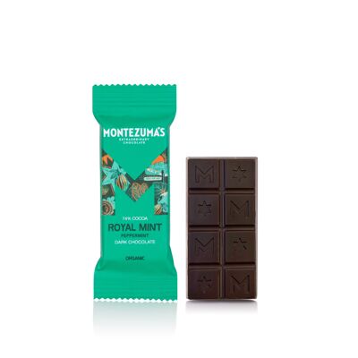Royal Mint 74 % dunkle Bio-Schokolade mit Minze 25 g Mini-Riegel