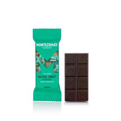 Royal Mint 74% Chocolat Noir Bio à la Menthe Mini Tablette 25g