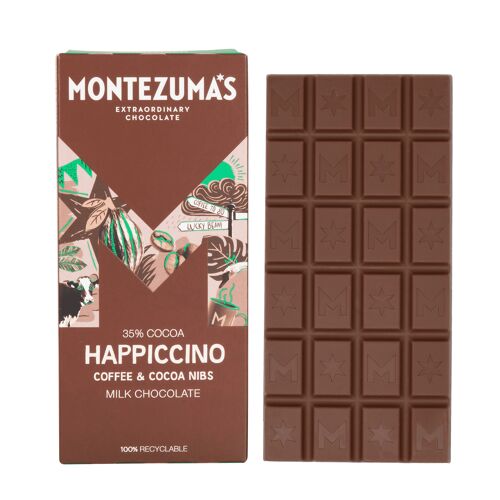 Happiccino 35% Milk Chocolate with Coffee & Cocoa Nibs 90g Bar