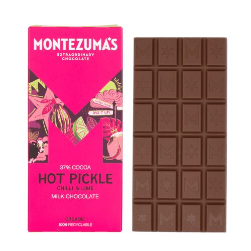 Hot Pickle 37% Milk Chocolate with Chilli & Lime 90g Bar
