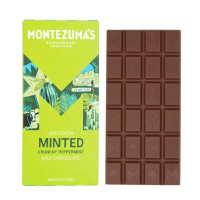 Chocolate con Leche Minted 35% con Menta 90g Barrita