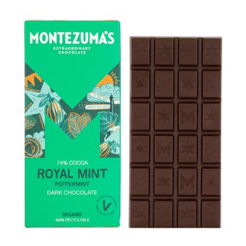 Royal Mint 74% Chocolat Noir Bio à la Menthe Tablette 90g 1