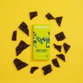 Barre de chocolat noir 70 % Sea Dog avec sel de mer et citron vert 90 g 4