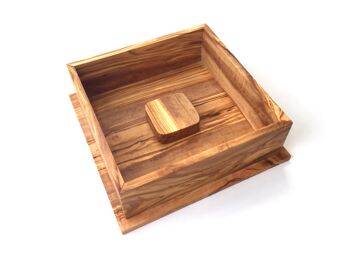 Boîte à serviettes avec poids en bois d'olivier 7