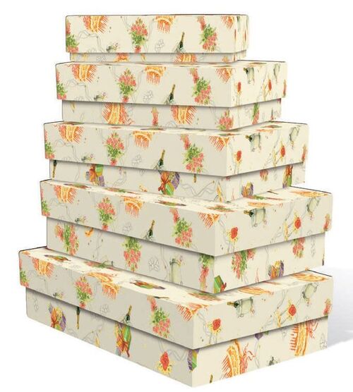 Set of 5 rectangular Boxes Cakes