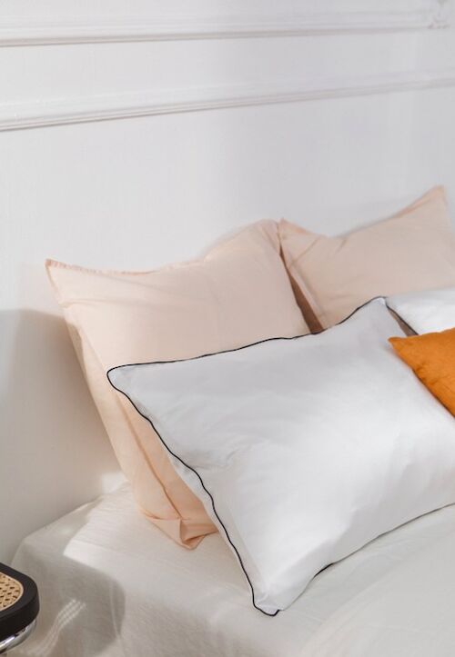 Set de deux taies d'oreiller en soie - Format carré - coloris Original