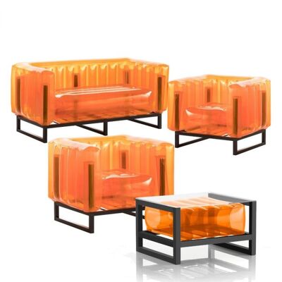 Mobili da giardino Yomi e tavolino-arancione