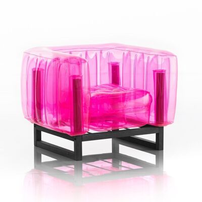 Yomi Eko Black Wood Armchair - Pink