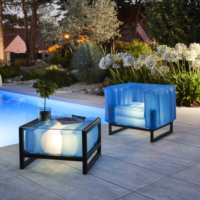 Armchair Yomi Luminous-Blue/black