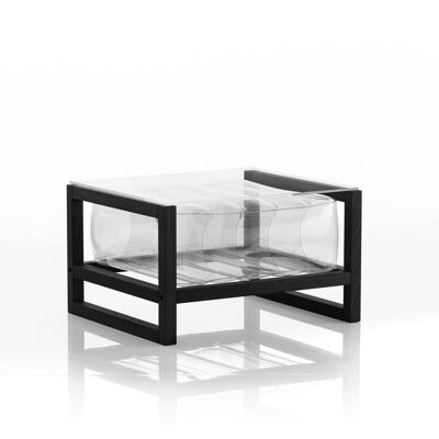 Coffee table EKO Black Wood-Transparent