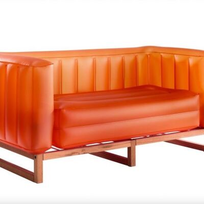 Sofa Yomi wood Luminous-Orange
