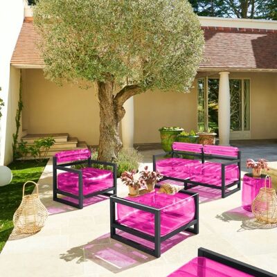 Muebles de jardín y mesa de centro Yoko EKO Bois noir-Rose