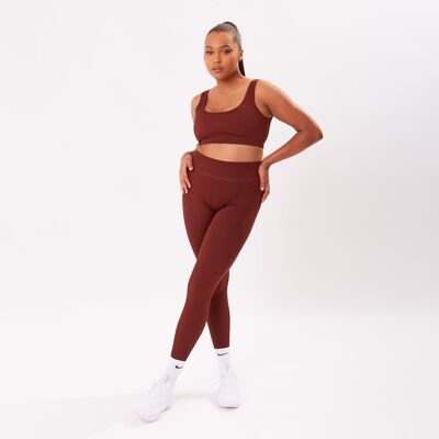 The Luxe Ribbed Leggings - Chocolate