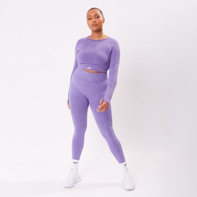 The 'Energy' Scrunch & Seamless Long Sleeve Top - Violet