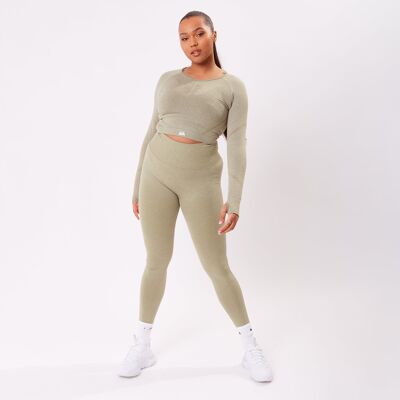 The 'Energy' Scrunch & Seamless Long Sleeve Top - Olive