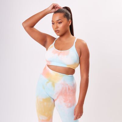 The 'Tie Dye Scrunch' Sports Bra - Sorbet