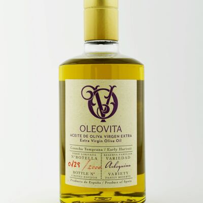 Bottiglia di olio extra vergine di oliva PREMIUM Arbequina da 500 ml.