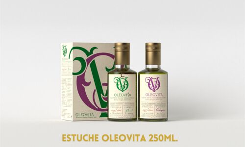 Estuche Aceite Virgen Extra Picual y Arbequina 250ml.