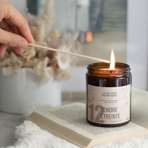 Bougie N°12 Tendre Etreinte - Rose & Cardamome