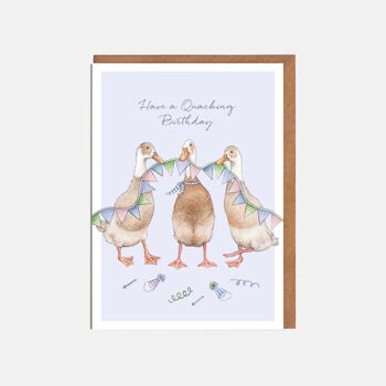 Carte d'anniversaire Runner Ducks - "Have A Quacking Birthday!"