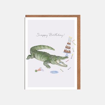 Carte d'anniversaire Crocodile - 'Snappy Birthday'