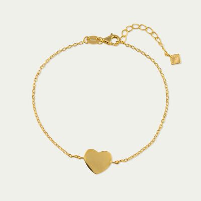 Bracelet heart, yellow gold plated