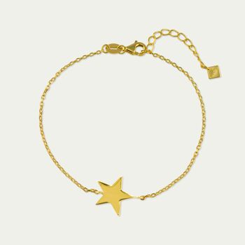 Bracelet étoile, plaqué or jaune
