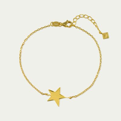 Bracelet star, yellow gold plated