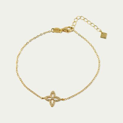 Bracelet Shiny Clover, yellow gold plated