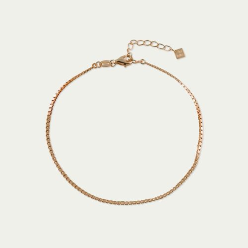 Armkette Box Chain, Roségold vergoldet