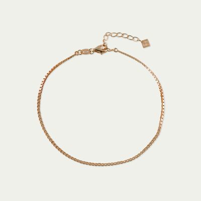 Box chain bracelet, rose gold plated
