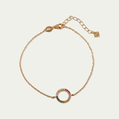 Bracelet Circle Rainbow, plaqué or rose