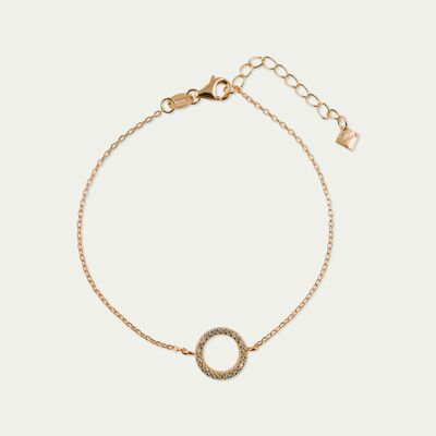 Bracelet Circle with zirconia, rose gold plated