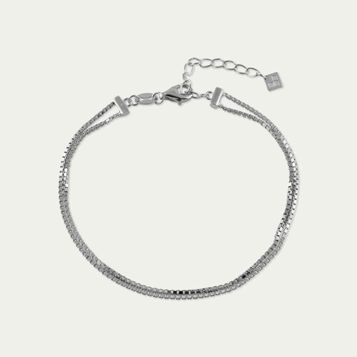 Armkette Box Chain Layering, Sterling Silber