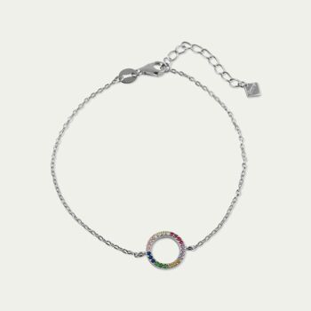 Bracelet Cercle Arc-en-ciel, argent sterling